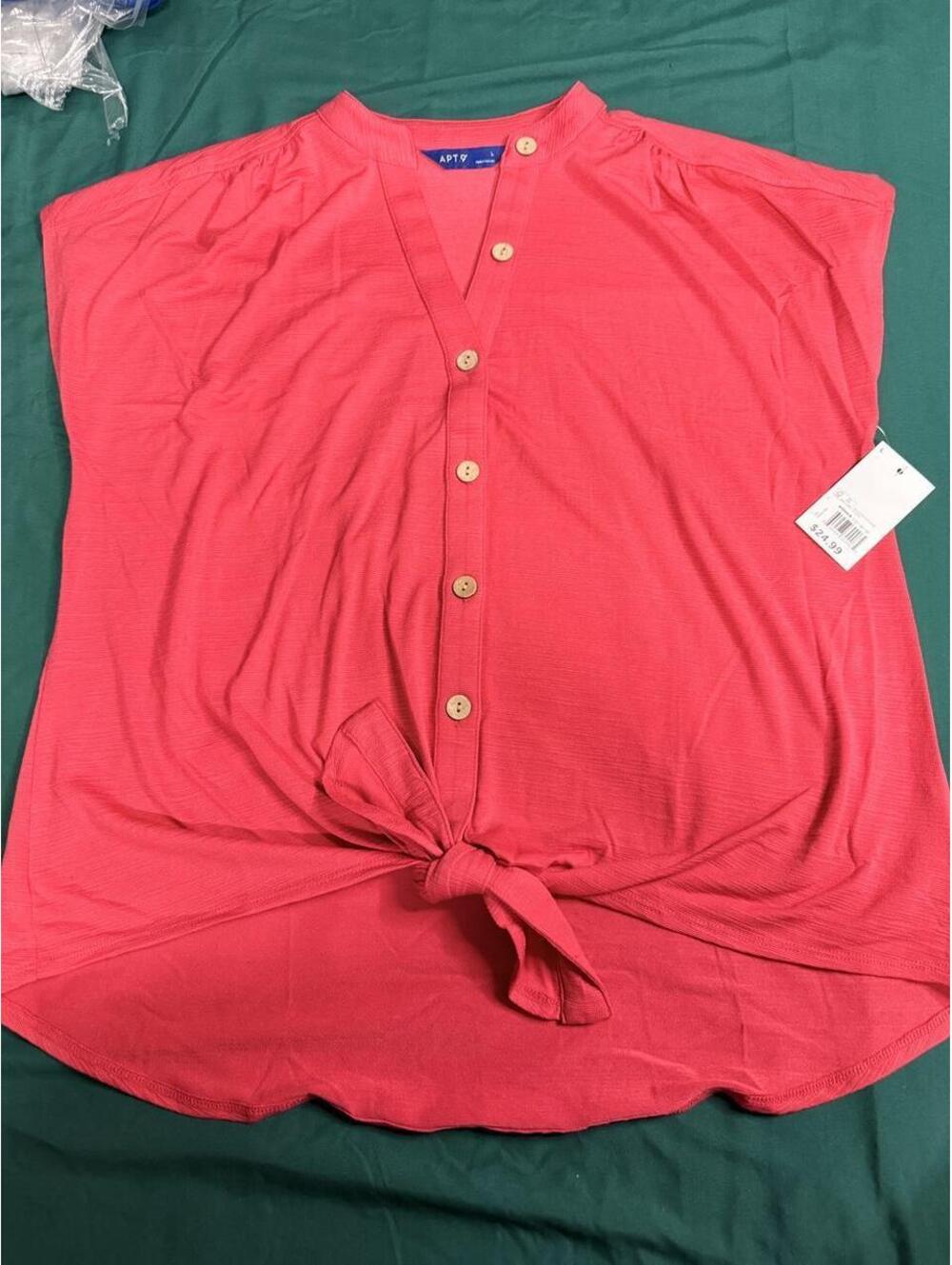 Apt. 9 Women's Red and Pink Blous